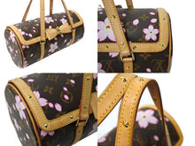 画像をギャラリービューアに読み込む, LOUIS VUITTON ルイヴィトン モノグラム チェリーブロッサム パピヨン ブラウン 村上隆 M92009 ロゴ 手持ち 美品 中古 65614