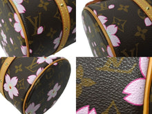 画像をギャラリービューアに読み込む, LOUIS VUITTON ルイヴィトン モノグラム チェリーブロッサム パピヨン ブラウン 村上隆 M92009 ロゴ 手持ち 美品 中古 65614