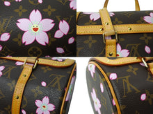 画像をギャラリービューアに読み込む, LOUIS VUITTON ルイヴィトン モノグラム チェリーブロッサム パピヨン ブラウン 村上隆 M92009 ロゴ 手持ち 美品 中古 65614