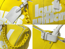 Load image into Gallery viewer, 極美品 LOUIS VUITTON ルイヴィトン キーポル バンドリエール50 ボストンバッグ M58748 エブリデイLV グレインレザー イエロー 中古 65619