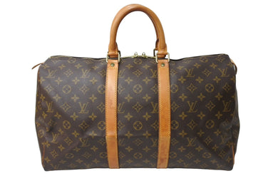 LOUIS VUITTON ルイヴィトン ボストンバッグ キーポル45 ブラウン コーティングキャンバス M41414 美品 中古 65621