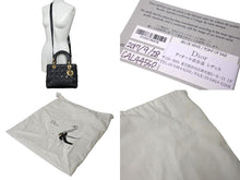 画像をギャラリービューアに読み込む, Christian Dior クリスチャンディオール レディディオール カナージュ ハンドバッグ CAL44550 ラムスキン ブラック 美品 中古 65631