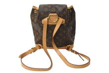 画像をギャラリービューアに読み込む, LOUIS VUITTON ルイヴィトン モンスリMM バックパック リュック M51136 モノグラム ブラウン ゴールド金具 良品 中古 65637
