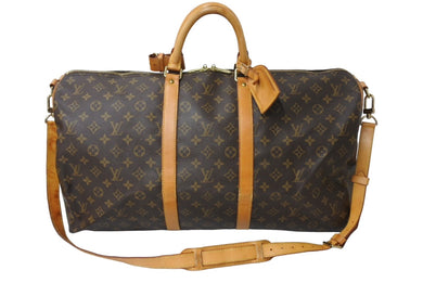 LouisVuitton ルイヴィトン キーポルバンドリエール55 2WAY ボストンバッグ ショルダーバッグ M41414 ブラウン 良品 中古 65638