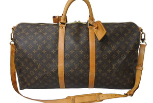 LouisVuitton ルイヴィトン キーポルバンドリエール55 2WAY ボストンバッグ ショルダーバッグ M41414 ブラウン 良品 中古 65638