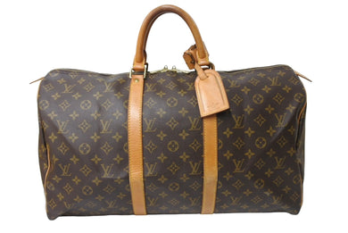 LOUIS VUITTON ルイヴィトン キーポル50 ボストンバッグ モノグラム M41426 ブラウン ゴールド金具 美品 中古 65639