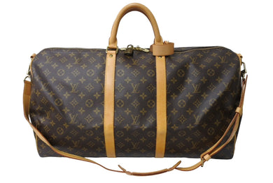 LOUIS VUITTON ルイヴィトン キーポル バンドリエール55 M41414 モノグラム PVC レザー ブラウン ゴールド金具 美品 中古 65641