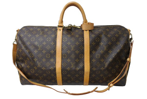 LOUIS VUITTON ルイヴィトン キーポル バンドリエール55 M41414 モノグラム PVC レザー ブラウン ゴールド金具 美品 中古 65641