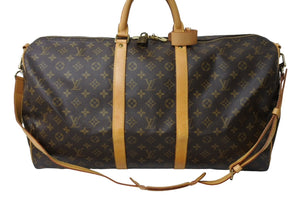LOUIS VUITTON ルイヴィトン キーポル バンドリエール55 M41414 モノグラム PVC レザー ブラウン ゴールド金具 美品 中古 65641