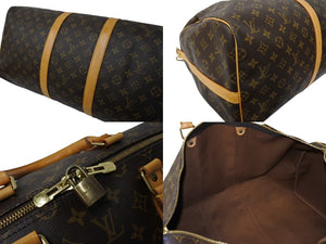 LOUIS VUITTON ルイヴィトン キーポル バンドリエール55 M41414 モノグラム PVC レザー ブラウン ゴールド金具 美品 中古 65641