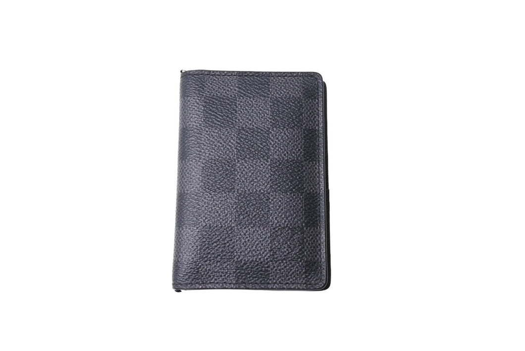 LOUIS VUITTON ルイ ヴィトン オーガナイザードゥポッシュ カードケース KHイニシャル入り ダミエ ブラック N63143 美品 中古 65667