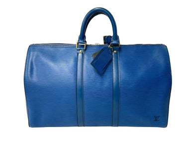 LOUIS VUITTON ルイ ヴィトン キーポル45 ボストンバッグ 旅行バッグ M42975 エピレザー トレドブルー 美品 中古 65669
