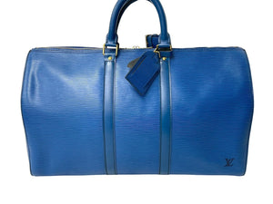 LOUIS VUITTON ルイ ヴィトン キーポル45 ボストンバッグ 旅行バッグ M42975 エピレザー トレドブルー 美品 中古 65669