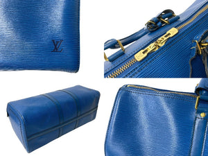 LOUIS VUITTON ルイ ヴィトン キーポル45 ボストンバッグ 旅行バッグ M42975 エピレザー トレドブルー 美品 中古 65669