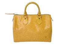 Load image into Gallery viewer, Louis Vuitton ルイヴィトン スピーディ25 ボストンバッグ M43019 エピレザー イエロー ゴールド金具 良品 中古 65672