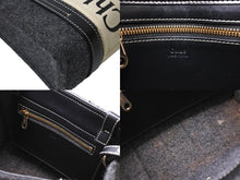 Load image into Gallery viewer, Chloe クロエ ウッディ スモール トートバッグ ハンドバッグ ロゴテープハンドル ファブリック グレー ベージュ 良品 中古 65690