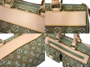 LOUIS VUITTON ルイヴィトン ネオ スピーディ ハンドバッグ M95215 モノグラムデニム カーキ ゴールド金具 美品 中古 65692