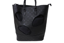 画像をギャラリービューアに読み込む, 新品同様 LOUIS VUITTON ルイヴィトン コムデギャルソン 川久保玲 トートバッグ M58661 ウィズホールズMM モノグラムアンプラント ブラック 中古 65693