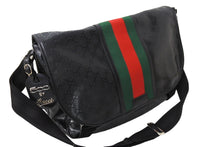 Load image into Gallery viewer, GUCCI グッチ シェリーライン ショルダーバッグ 269376 204990 GGインプリメ ブラック レッド グリーン 美品 中古 65700