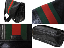 Load image into Gallery viewer, GUCCI グッチ シェリーライン ショルダーバッグ 269376 204990 GGインプリメ ブラック レッド グリーン 美品 中古 65700