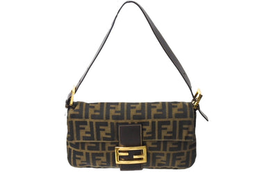 FENDI フェンディ マンマバケット ズ柄 FFロゴ ワンショルダーバッグ ハンドバッグ ブラウン ゴールド金具 良品 中古 65701 