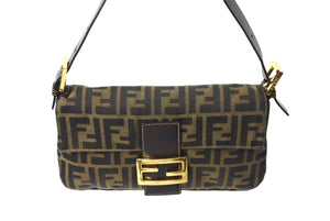 FENDI フェンディ マンマバケット ズ柄 FFロゴ ワンショルダーバッグ ハンドバッグ ブラウン ゴールド金具 良品 中古 65701 