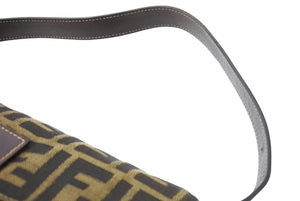 FENDI フェンディ マンマバケット ズ柄 FFロゴ ワンショルダーバッグ ハンドバッグ ブラウン ゴールド金具 良品 中古 65701 