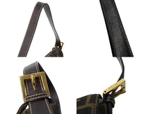 画像をギャラリービューアに読み込む, FENDI フェンディ マンマバケット ズ柄 FFロゴ ワンショルダーバッグ ハンドバッグ ブラウン ゴールド金具 良品 中古 65701 