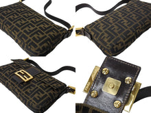 画像をギャラリービューアに読み込む, FENDI フェンディ マンマバケット ズ柄 FFロゴ ワンショルダーバッグ ハンドバッグ ブラウン ゴールド金具 良品 中古 65701 
