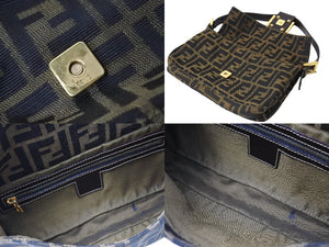 FENDI フェンディ マンマバケット ズ柄 FFロゴ ワンショルダーバッグ ハンドバッグ ブラウン ゴールド金具 良品 中古 65701 