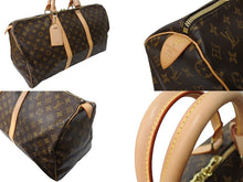 Load image into Gallery viewer, LOUIS VUITTON ルイヴィトン キーポル50 ボストンバッグ M41426 K・Tイニシャル入 モノグラム キャンバス ブラウン 美品 中古 65705
