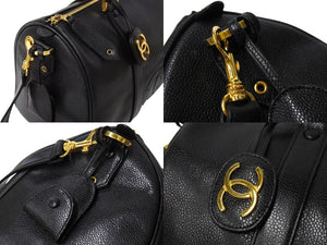 極美品 CHANEL シャネル ハンドバッグ ショルダーバッグ 2WAY 2番台 キャビアスキン ココマーク ブラック キャビアスキン 中古 65707