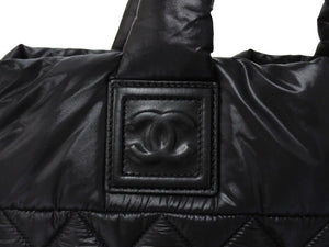 極美品 CHANEL シャネル コココクーン スモールトート ハンドバッグ A48610 16番台 キルティング ココマーク ブラック シルバー金具 中古 65708