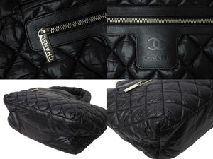 極美品 CHANEL シャネル コココクーン スモールトート ハンドバッグ A48610 16番台 キルティング ココマーク ブラック シルバー金具 中古 65708