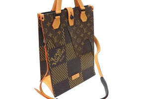 極美品 LOUIS VUITTON ルイヴィトン × NIGO ニゴ― ダミエ ジャイアント モノグラム 2WAY トートバッグ N40355 中古 65715
