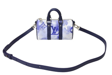 極美品 LOUIS VUITTON ルイヴィトン キーポルXS 2WAY ショルダーバッグ モノグラムウォーターカラー ネイビー ホワイト M45761 中古 65721