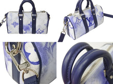 画像をギャラリービューアに読み込む, 極美品 LOUIS VUITTON ルイヴィトン キーポルXS 2WAY ショルダーバッグ モノグラムウォーターカラー ネイビー ホワイト M45761 中古 65721
