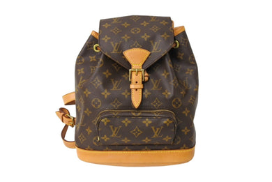 LOUIS VUITTON ルイヴィトン モンスリMM バックパック リュック M51136 モノグラム ブラウン ゴールド金具 美品 中古 65723