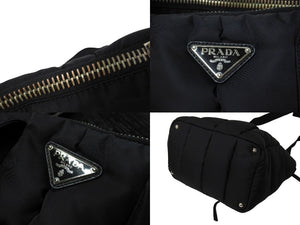 PRADA プラダ テスート ボンバー ハンドバッグ ショルダーバッグ 2WAY ナイロン BN2632 ブラック シルバー金具 美品 中古 65724 