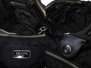 PRADA プラダ テスート ボンバー ハンドバッグ ショルダーバッグ 2WAY ナイロン BN2632 ブラック シルバー金具 美品 中古 65724 