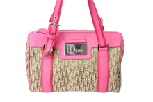 画像をギャラリービューアに読み込む, Christian Dior クリスチャンディオール ハンドバッグ トロッター 07-BO-1005 レザー ピンク ベージュ 美品 中古 65725