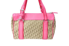 画像をギャラリービューアに読み込む, Christian Dior クリスチャンディオール ハンドバッグ トロッター 07-BO-1005 レザー ピンク ベージュ 美品 中古 65725