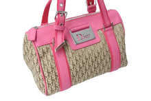 画像をギャラリービューアに読み込む, Christian Dior クリスチャンディオール ハンドバッグ トロッター 07-BO-1005 レザー ピンク ベージュ 美品 中古 65725
