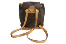 画像をギャラリービューアに読み込む, LOUIS VUITTON ルイヴィトン モンスリMM バックパック リュック M51136 モノグラム ブラウン ゴールド金具 美品 中古 65729