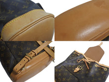 画像をギャラリービューアに読み込む, LOUIS VUITTON ルイヴィトン モンスリMM バックパック リュック M51136 モノグラム ブラウン ゴールド金具 美品 中古 65729