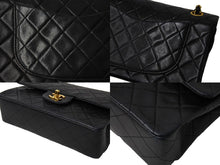 Load image into Gallery viewer, CHANEL シャネル チェーンショルダーバッグ マトラッセ23 Wフラップ ラムスキン 1番台 ブラック ゴールド 美品 中古 65737