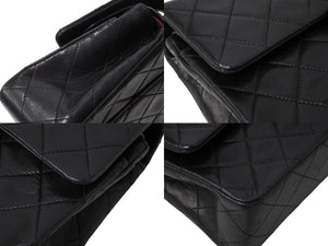 CHANEL シャネル チェーンショルダーバッグ マトラッセ23 Wフラップ ラムスキン 1番台 ブラック ゴールド 美品 中古 65737