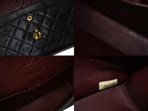 CHANEL シャネル チェーンショルダーバッグ マトラッセ23 Wフラップ ラムスキン 1番台 ブラック ゴールド 美品 中古 65737