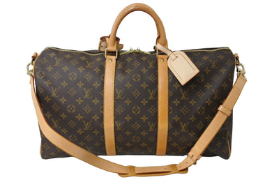 LOUIS VUITTON ルイヴィトン モノグラム キーポル バンドリエール 50 ボストンバッグ ブラウン 2WAY ロゴ 旅行バッグ 鞄 M41416 良品 中古 65743