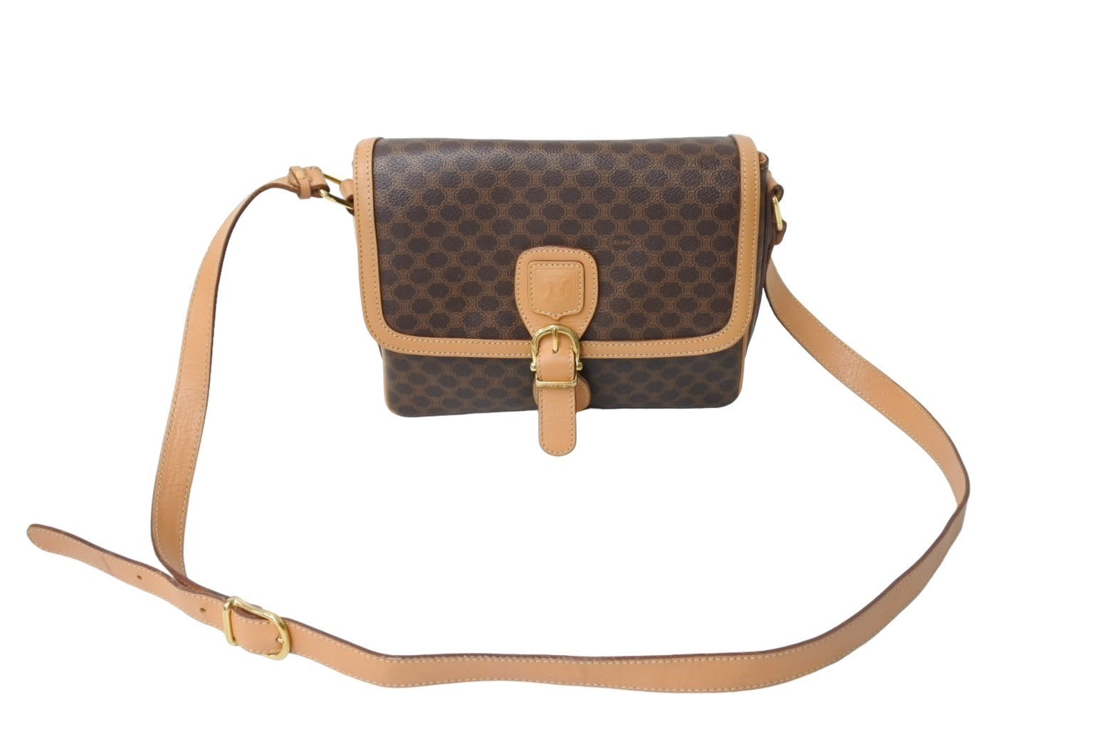 CELINE セリーヌ マカダム柄 ショルダーバッグ ポシェット 斜め掛け 